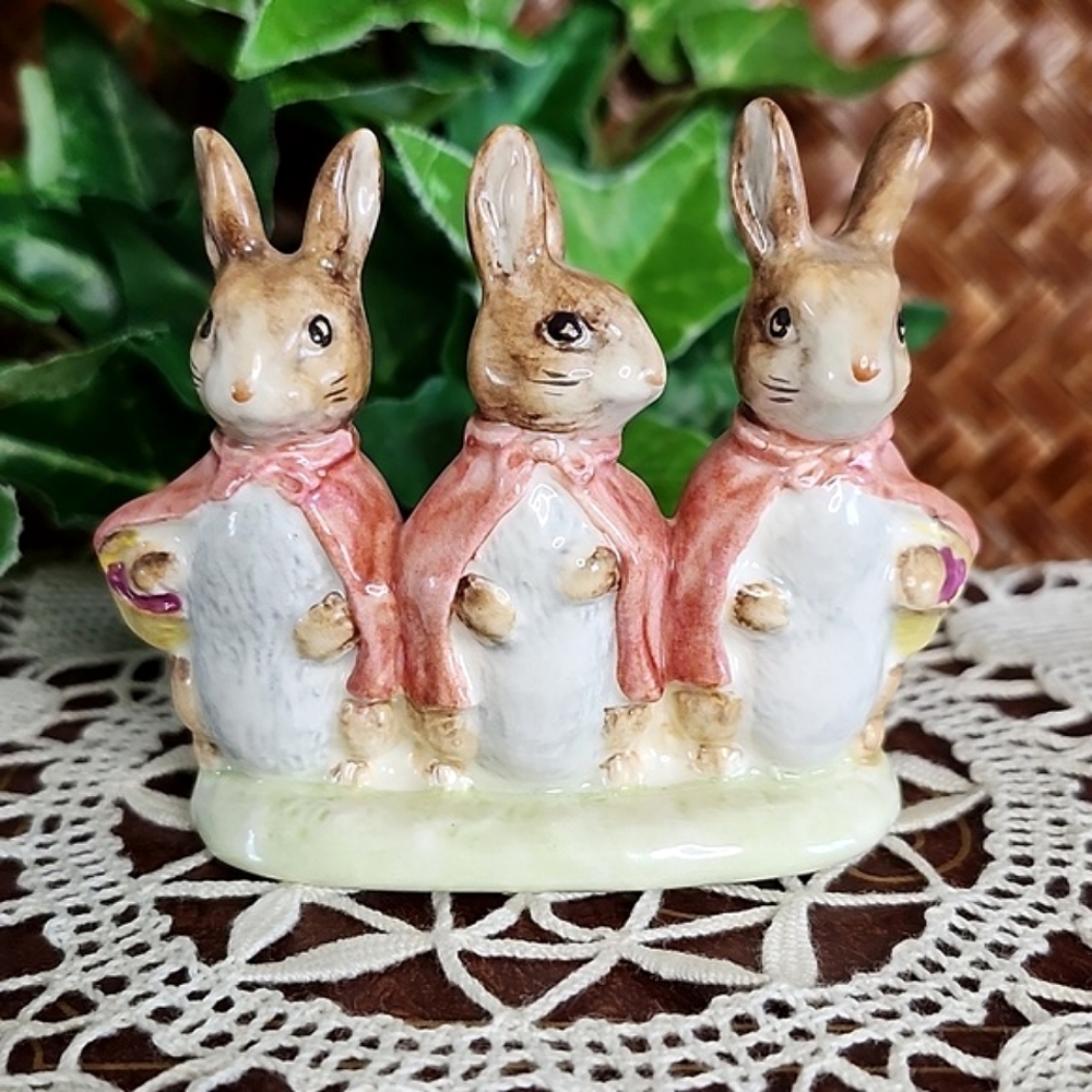 👉*RARE VTG* BESWICK BEATRIX POTTER FLOPSY MOPSY COTTONTAIL FIGURE 1954 ~ MINT!!